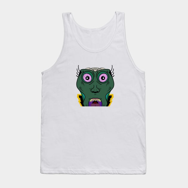 Monster Face Tank Top by Brains